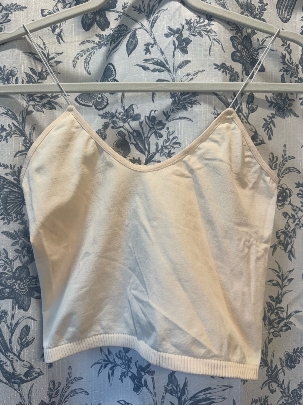 Free People Cream Spaghetti-Strap Cami Crop Top